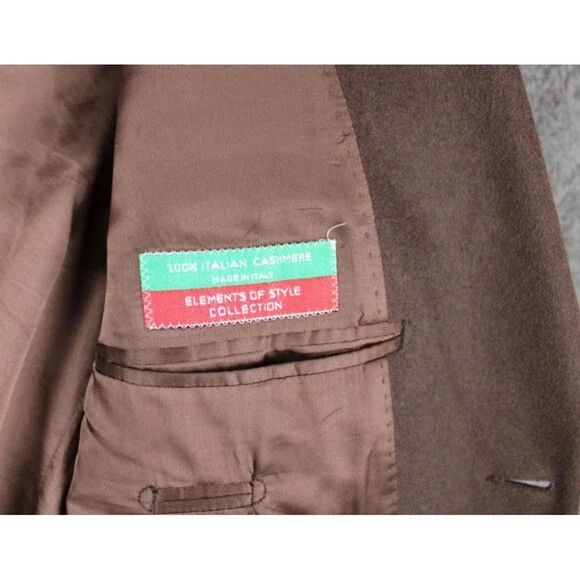 Louis Dell Olio Brown 100% Italian Cashmere Coat Blazer Jacket Mens Size 42R